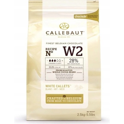 Callebaut W2 dropsy Biela čokoláda 2,5 kg