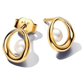 PANDORA Náušnice Organický ovál se sladkovodní perlou PAN263295C01 5700303128375