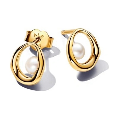 PANDORA Náušnice Organický ovál se sladkovodní perlou PAN263295C01 5700303128375