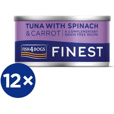 Fish4Dogs Finest tuniak s mrkvou a špenátom 12 x 85 g