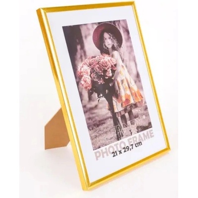 Rámeček plastový 21x30cm Fandy Simple 2 zlatý, skleněná výplň – Zboží Živě