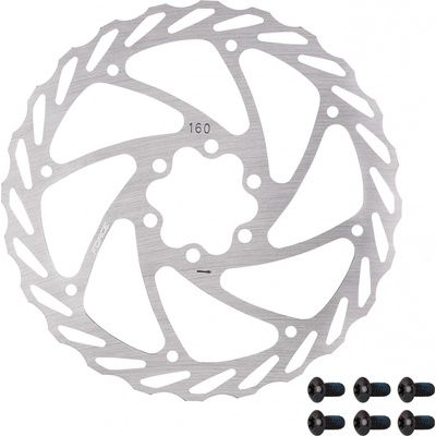 Force Kotouč brzdový Force-4 160 mm, 6 děr, stříbrný