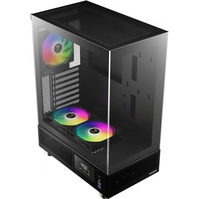 кутия Case ATX - ATLAS E1 - 3 x 120 mm A-RGB, Digital Display, Tempered Glass (ATLAS-E1)