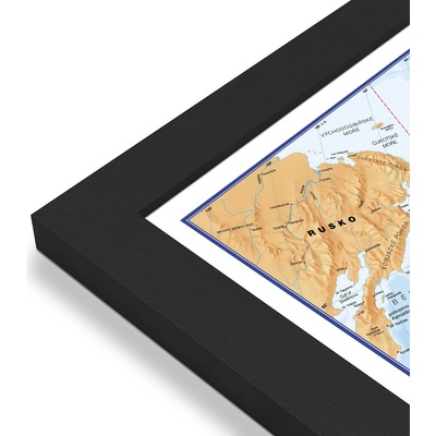 Excart Maps Svět - nástěnná politická mapa 195 x 120 cm (ČESKY) Varianta: mapa v dřevěném rámu, Provedení: Pegi černý