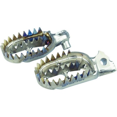 SCAR RACING stupačky řidiče titanové GRIPPER KAWASAKI KX250 19-25, KX450 19-25 barva titanová