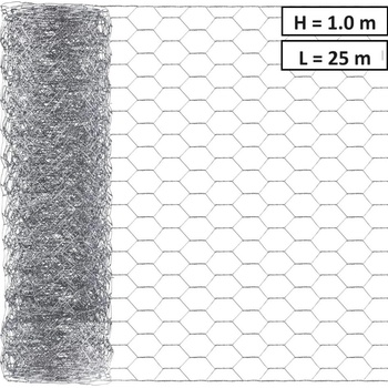 NIKA Хексагонална мрежа HOBBY FENCE, 20 x 20 мм, ∅ 0.7 мм, поцинкована (RO 81871)