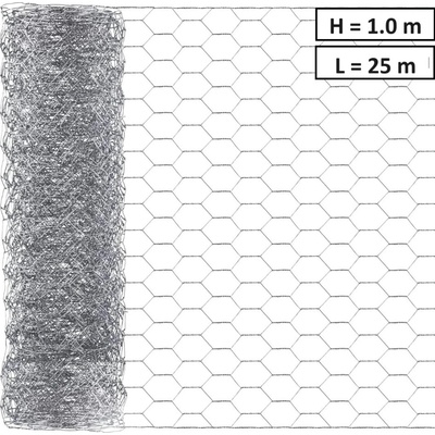 NIKA Хексагонална мрежа HOBBY FENCE, 20 x 20 мм, ∅ 0.7 мм, поцинкована (RO 81871)