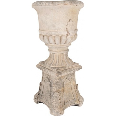 Clayre & Eef Béžový antik kvetináč v barokovom štýle Baroque 33x33x69 cm
