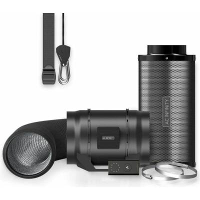 AC Infinity Air Filtration Kit 200 mm Inline Fan with Speed Controller Carbon Filter & Ducting Combo