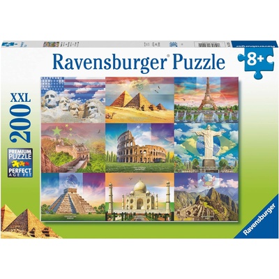 Ravensburger Пъзел Ravensburger от 200 XXL части - Световни забележителности (13290)