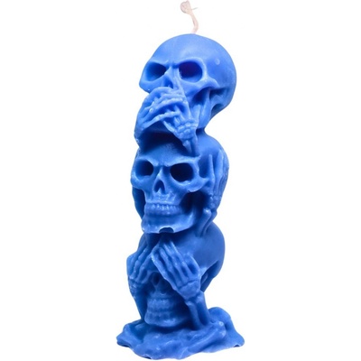 Svíčkománie3D Tři moudré lebky 150 g Modrá