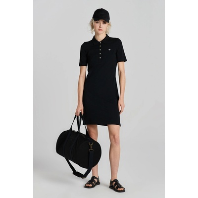 Gant Slim Shield Ss Pique Polo Dress čierna