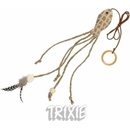 Trixie Hnědá rybička s catnipem+ocas s peřím, na gumičce 27cm