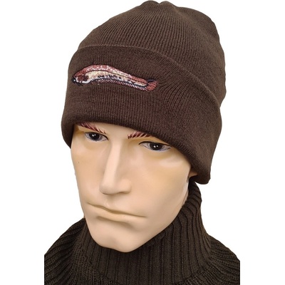 pletená čepice s výšivkou Sumec