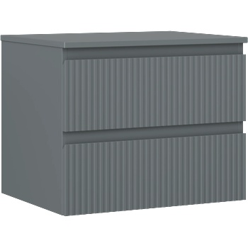 Mexen Rivel шкаф за баня под мивка 60 см с плот, 2 чекмеджета, оребрен, графит мат - 91A20-06047-2-BFFC66 (91A20-06047-2-BFFC66)