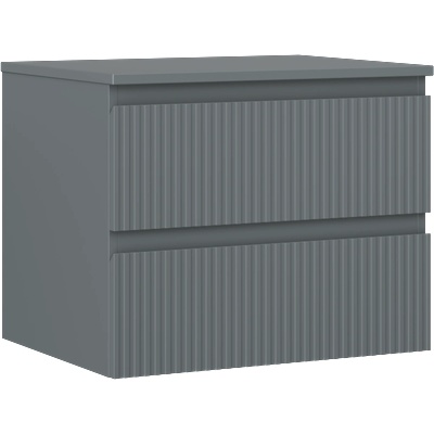 Mexen Rivel шкаф за баня под мивка 60 см с плот, 2 чекмеджета, оребрен, графит мат - 91A20-06047-2-BFFC66 (91A20-06047-2-BFFC66)