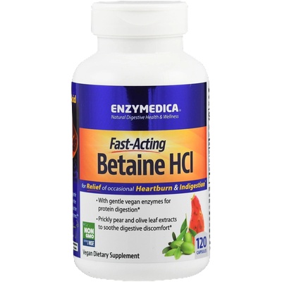 Enzymedica Fast-Acting Betaine HCl - 120 вег. капсули