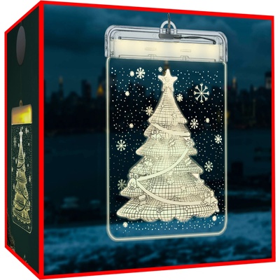 Malatec Barevné sklo LED 3D- vánoční stromeček