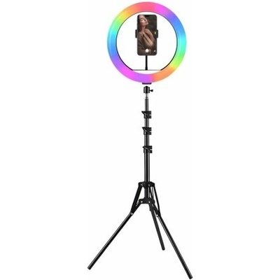 MG Selfie RGB kruhové LED svetlo + statív 2.1m čierne