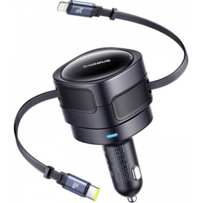 Baseus Зарядно за кола BASEUS 12V 60W, кабел Type-C + Lightning, Enjoyment Max, C00035507121-00