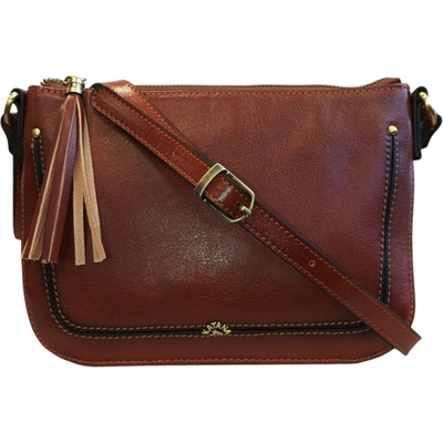 Katana crossbody kožená kabelka 66820-04 hneda