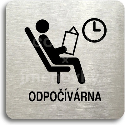 ACCEPT Piktogram odpočívárna II - stříbrná tabulka - černý tisk bez rámečku