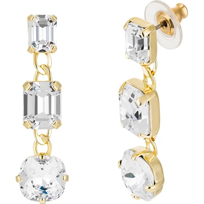 Preciosa Pozlacené bižuterní náušnice Preciosa Cascade s českým křišťálem 2535Y00