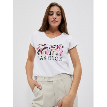 Moodo Бяла дамска тениска с щампа Moodo Moodo | Byal | ЖЕНИ | S