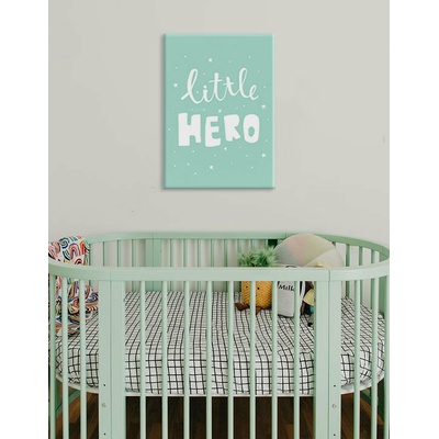 Papilora Obraz s nápisom Little Hero na plátne do detskej izby - 30x40 cm