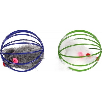 FLAMINGO Toy Marpy Ball Multiple colours - играчка за котка, мишка в метална топка, 6 см - 1 бр, Белгия - 502252