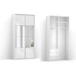 BRW Гардероб FLEX 120 см / 45 см / 240 см с огледало (06/120-45-240/white/white-mirror/flex/brw)
