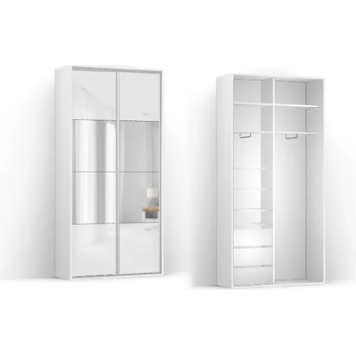 BRW Гардероб FLEX - 120*45*240 (06/120-45-240/white/white-mirror/flex/brw)