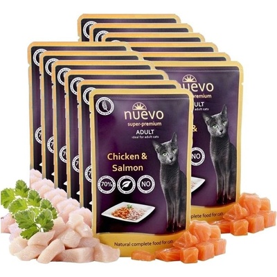 Nuevo Cat Adult Chicken FILET with Salmon & Carrots 12 x 85 g