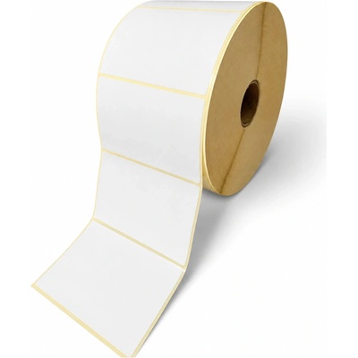 Termo Etiketa 110 mm x 70 mm, Thermo eco, Biela, Žltý podklad, Dutinka 40 mm, 1000 ks/kotúč, Odlepiteľné lepidlo, Priemer kotúča 117 mm