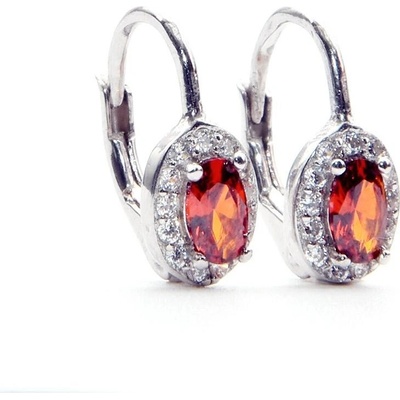 Rafity drobné stříbrné s rubínem a zirkony E0014KL-07