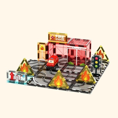 COLORMAG Magnetická stavebnice Fire station – Zboží Mobilmania