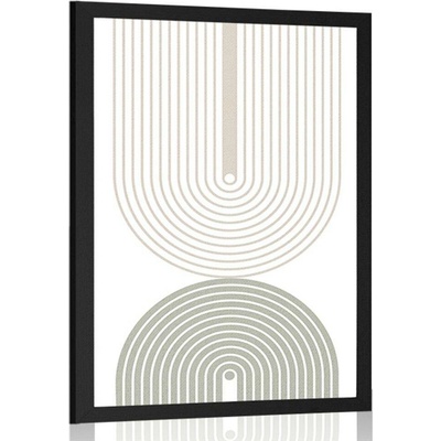 Plakát minimalistické duhy Mid-Century - 60x90 white