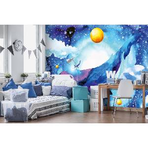 DIMEX ART Самозалепваща се флизелинова фототапета кит в космоса 375 x 250 см
