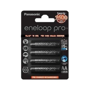 Panasonic Panasonic Eneloop Pro BK-3HCCE акумулаторна батерия, AA, 2500 mAh, 1.2V, 4 броя (BK-3HCDE/4BE)