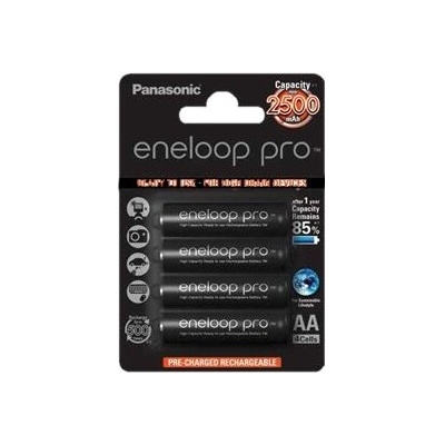 Panasonic Panasonic Eneloop Pro BK-3HCCE акумулаторна батерия, AA, 2500 mAh, 1.2V, 4 броя (BK-3HCDE/4BE)