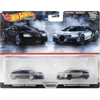 Hot Wheels Premium 2-Pack Bugatti Veyron / '16 Bugatti Chiron