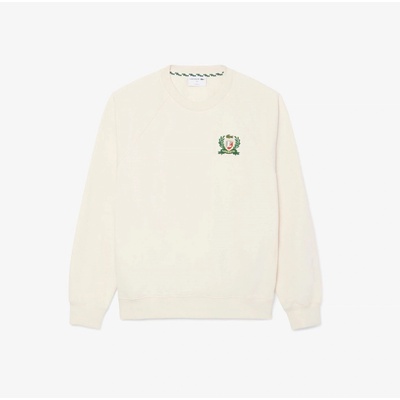Lacoste Риза с дълъг ръкав Lacoste Men's Crest Embroidered Logo Long Sleeve Crew Sweatshirt - White XFJ