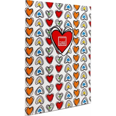 MAKENOTES Sešit A4 COLORFUL HEARTS