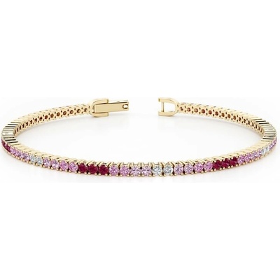 Eppi Elegantný strieborný náramok so zafírmi, rubínmi a zirkonmi Anastasia BR50102