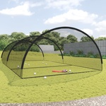 vidaXL Мрежа клетка за бейзболна бата черна 900x400x250 см полиестер (93750)