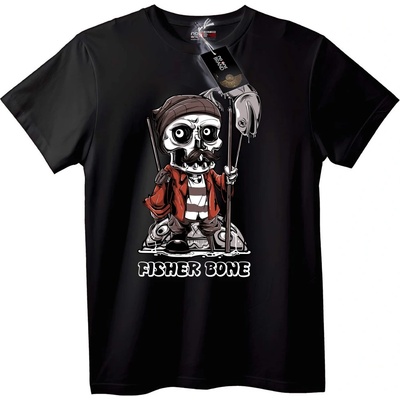 NOONEBRAND Тениска Рибарски череп - L, Black