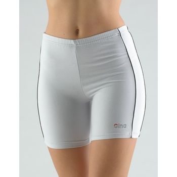 Gina šortky delší s barevnými paspulemi 930000P Šedobílá-černá