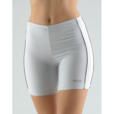 Gina šortky delší s barevnými paspulemi 930000P Šedobílá-černá