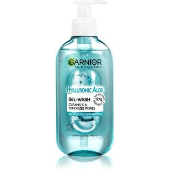 Garnier Skin Naturals Hyaluronic Aloe Gel Wash почистващ и хидратиращ гел с хиалуронова киселина и алое вера 200 ml за жени