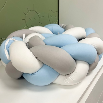 Дейзи Нов Плетен обиколник 240см Синьо/Сиво/Бяло